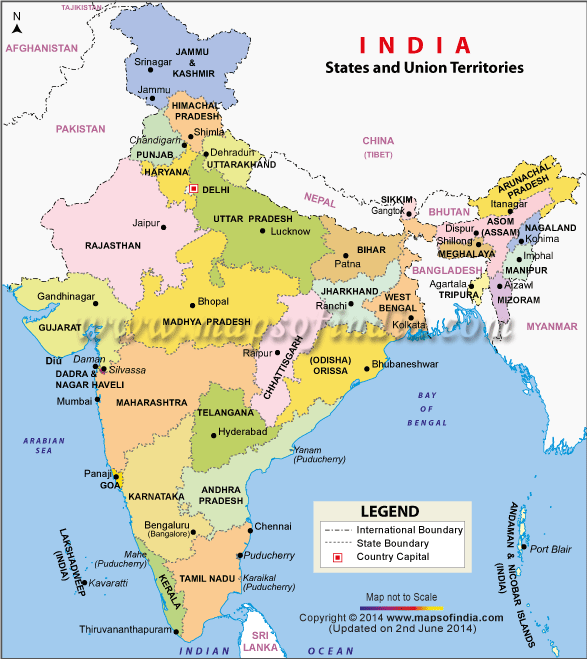 List of state and union territory capitals in India