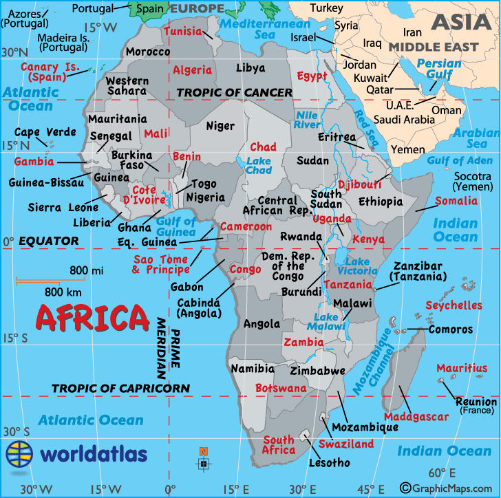 Africa Continent Countries Capitals with Currency & Code