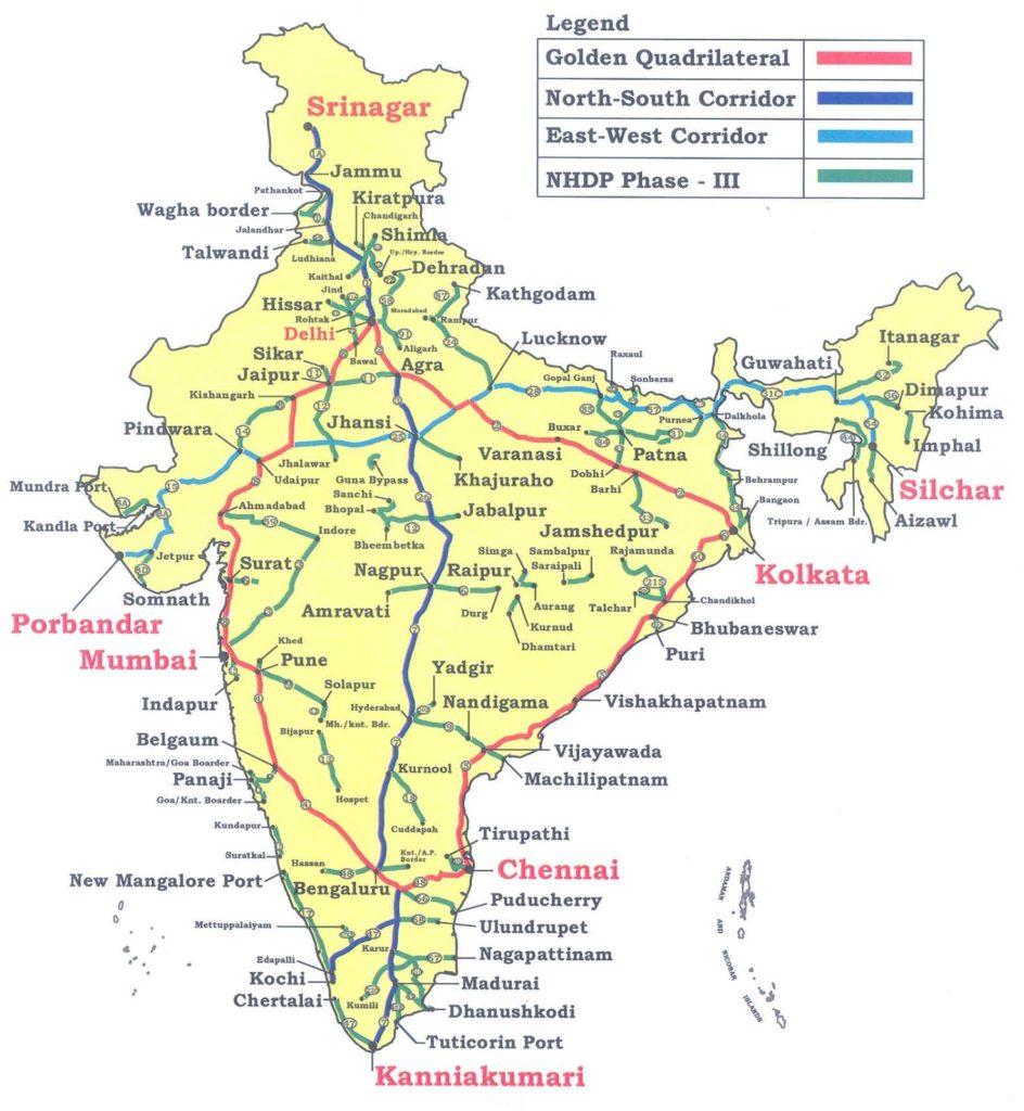 INDIA National Highway Map