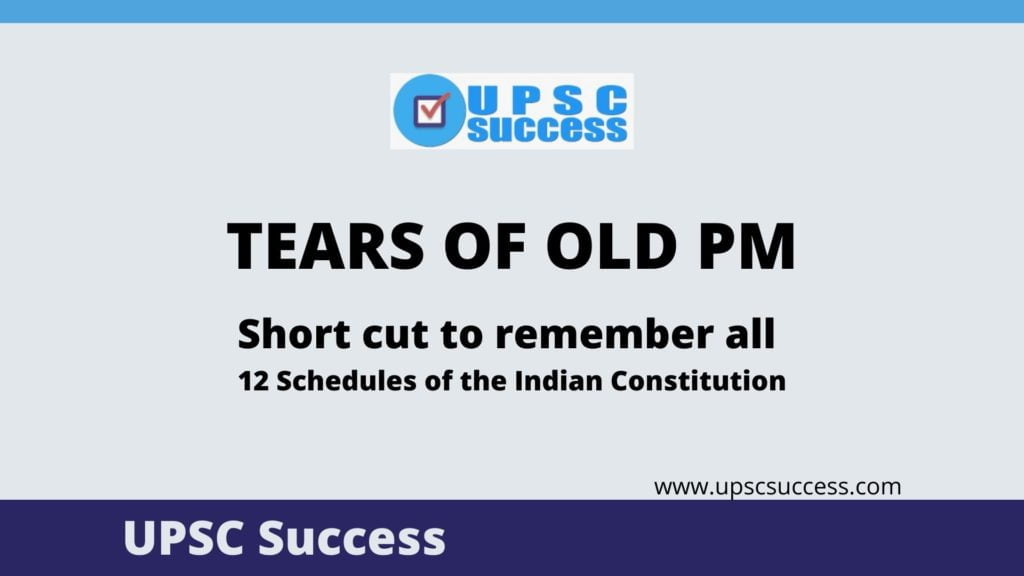 Short cut to remember all 12 Schedules of the Indian Constitution