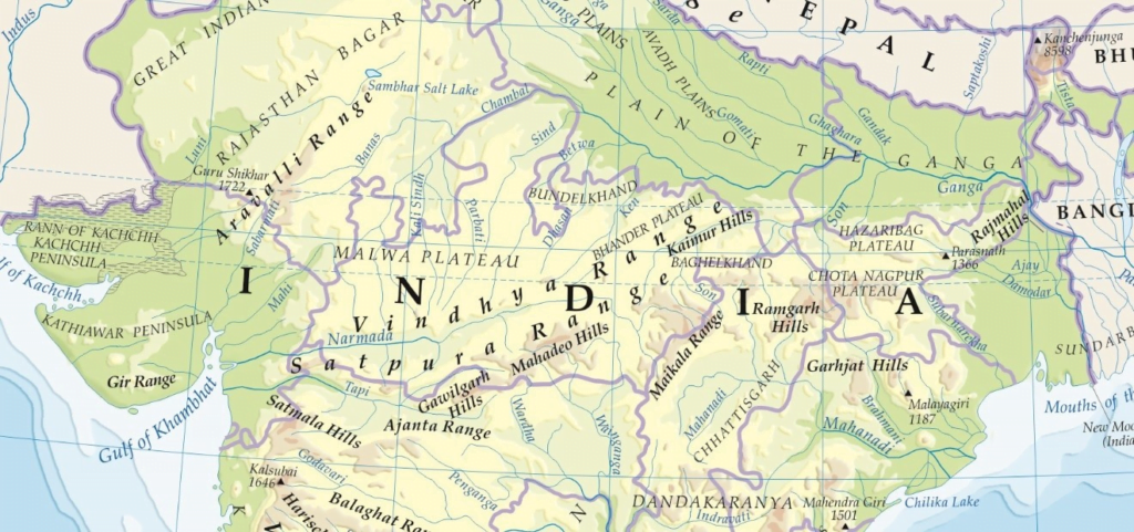 Mountain Ranges in Central India – West to East