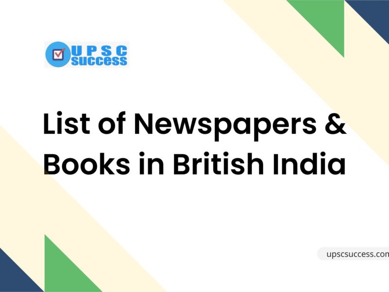 List of Newspapers & Books in British India